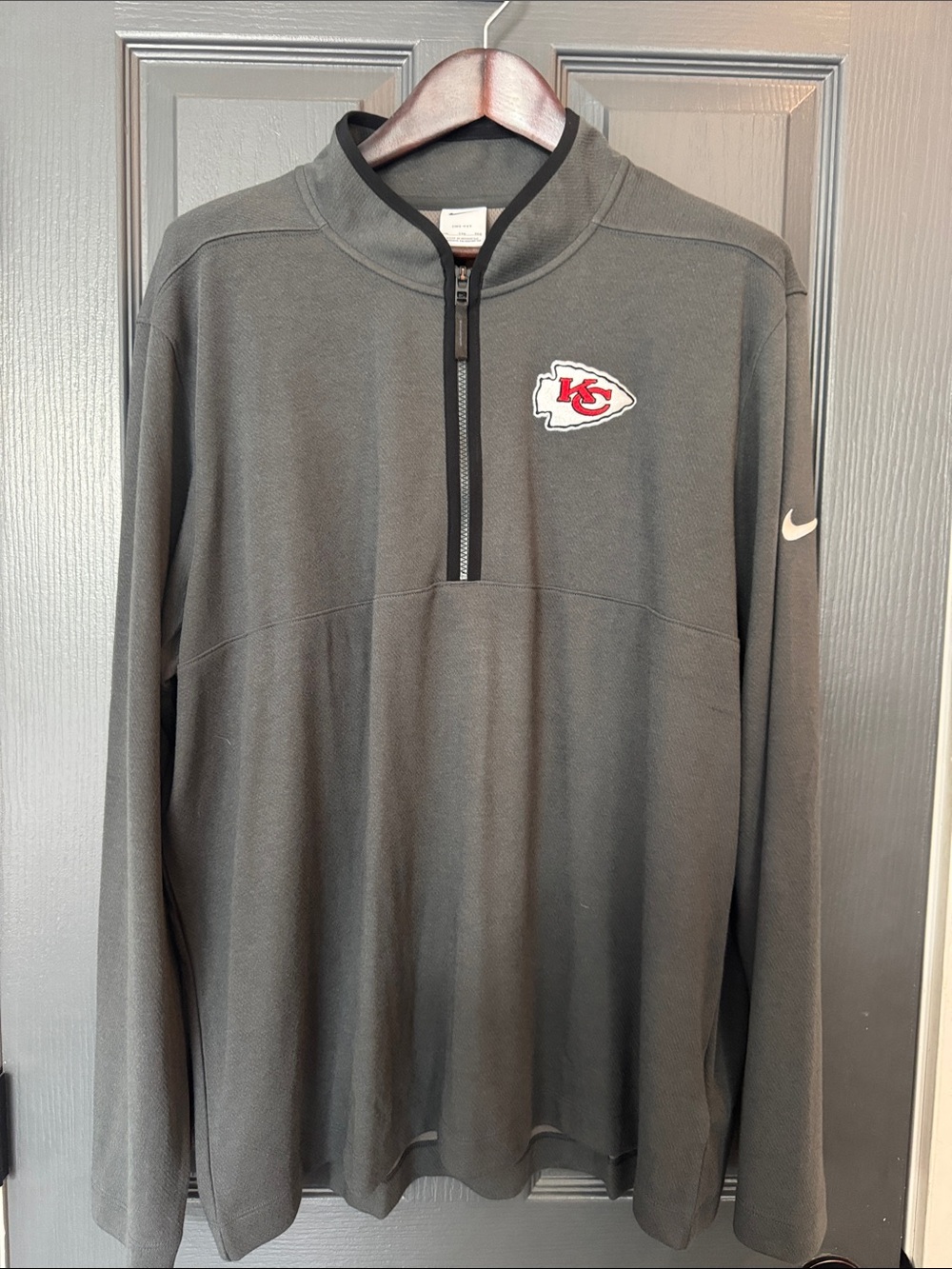Nike Men's Gray Kansas City Chiefs Half-Zip Pullover